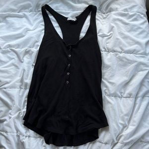 UO Truly Madly Deeply black racerback snap closer tank size small- large